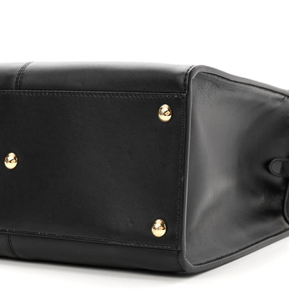 Fendi Vitello Seta Glazed Fabric FF 1974 Medium Peekaboo X-Lite Black Mogano Panna 10 of 10