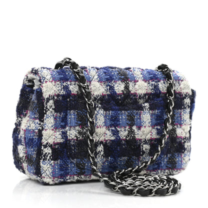 Chanel Tweed Quilted Mini Rectangular Flap Blue Multicolor 2 of 9