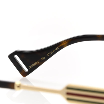 Gucci Web Aviator Sunglasses GG0587S Gold Tortoise 5 of 9