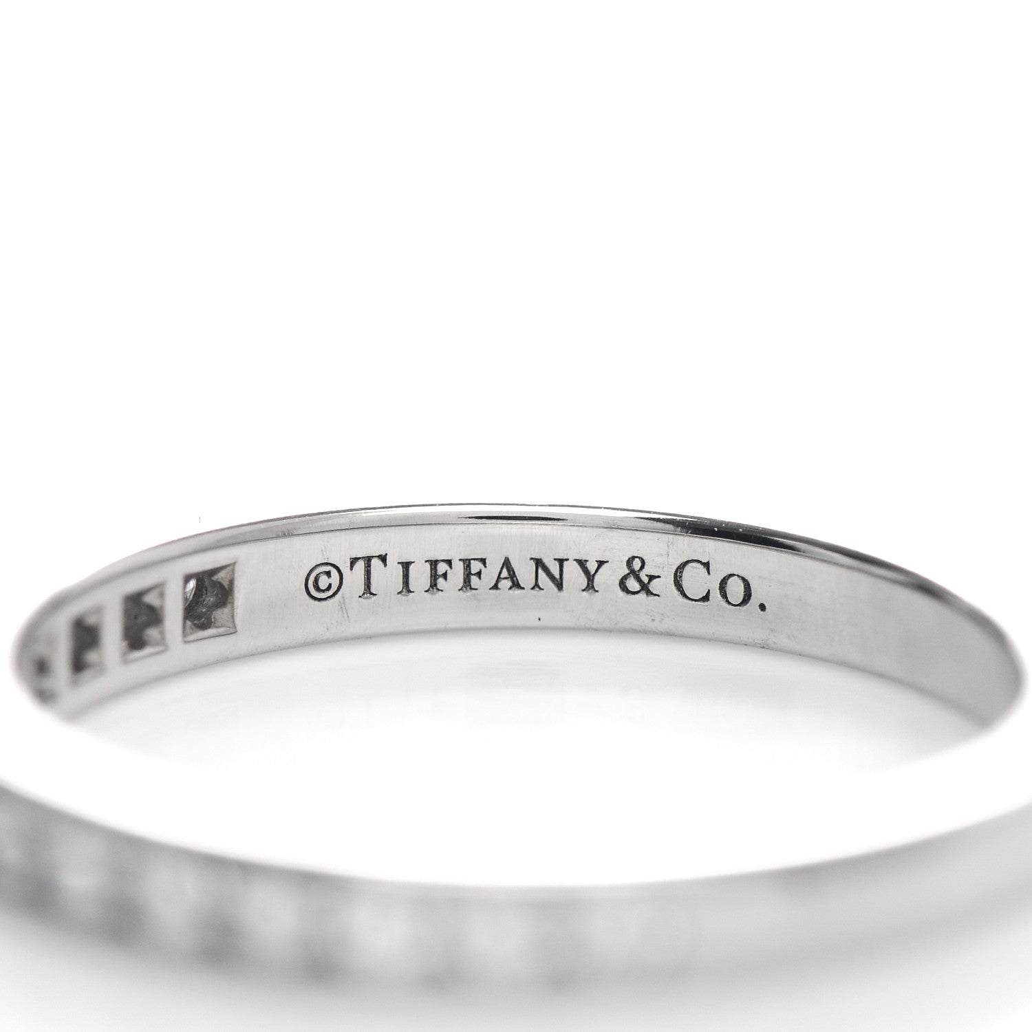 Tiffany Platinum Diamond 3mm Half Circle Wedding Band Ring 49 5 4 of 5