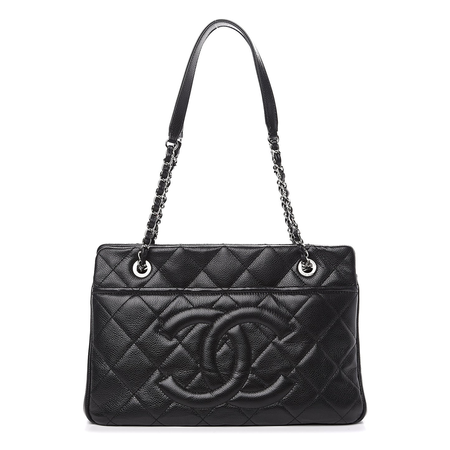 Caviar Quilted Timeless CC Soft Tote Black