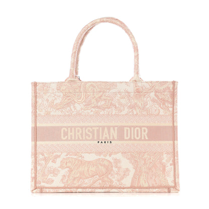 Christian Dior Canvas Embroidered Medium Dioriviera Toile De Jouy Book Tote Rose 1 of 9