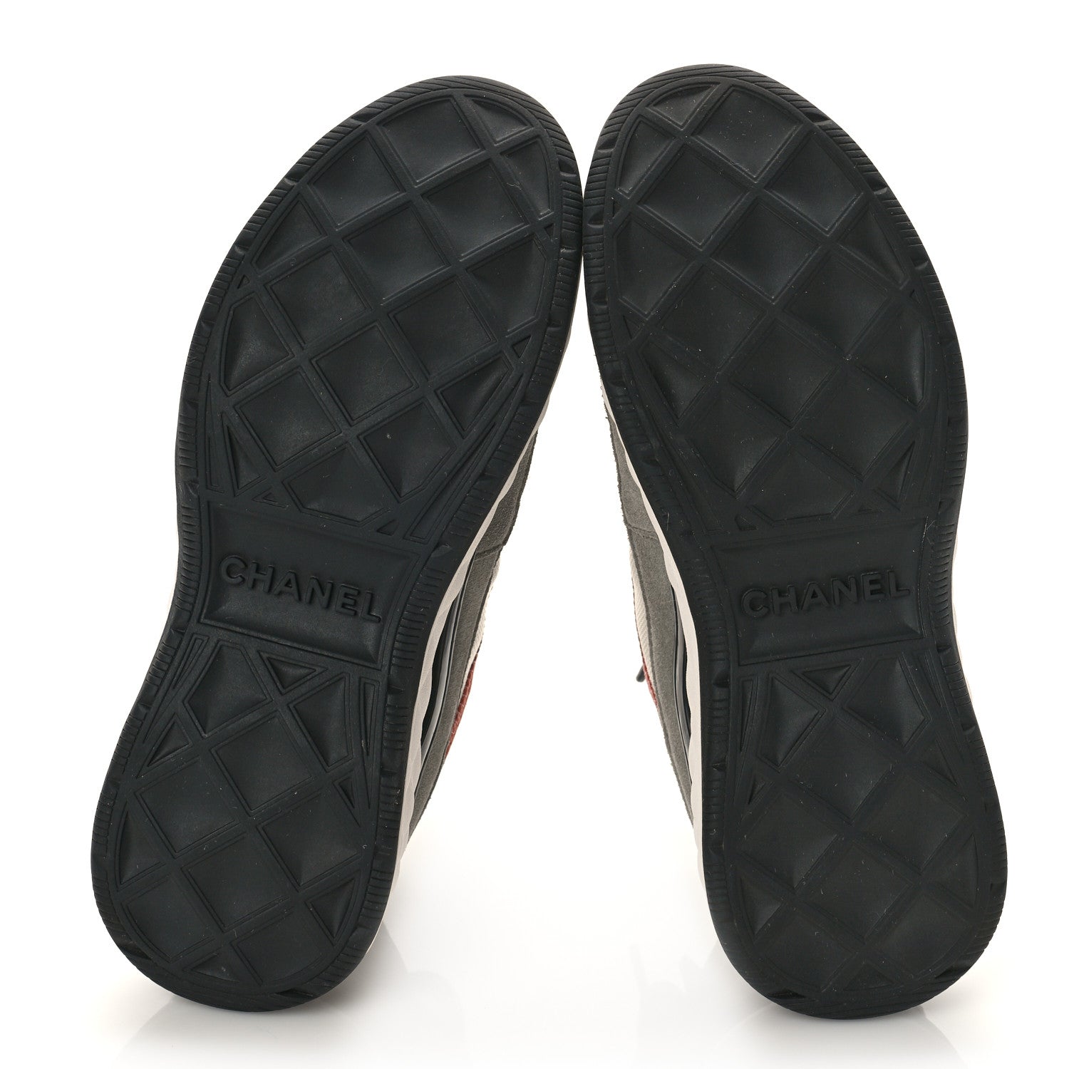 Chanel Fabric Suede CC Sneakers 36 White Light Grey Pink 6 of 10