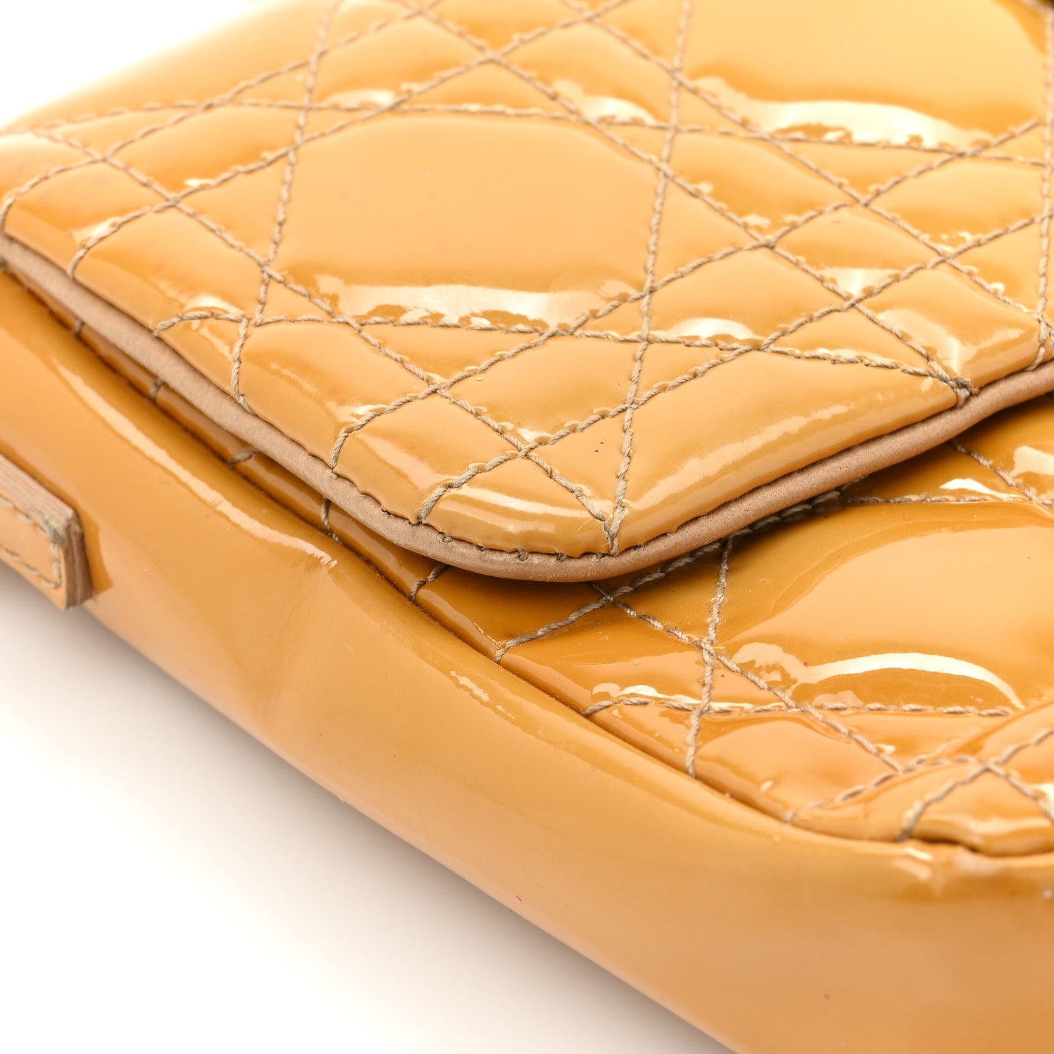 Christian Dior Patent Cannage Miss Dior Promenade Pouch Yellow 13 of 19