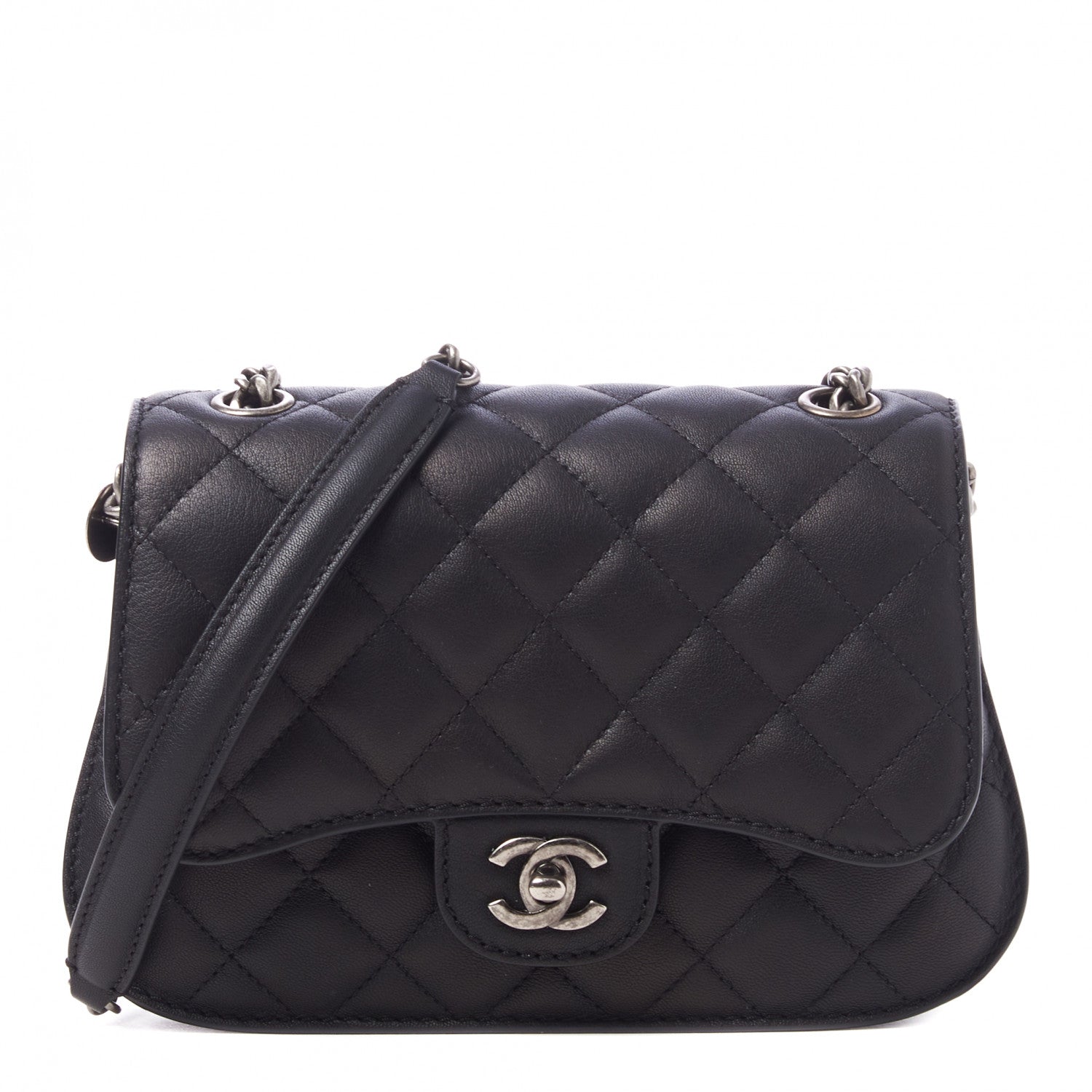 Chanel Lambskin Quilted Small Natural CC Flap Black 1 of 11