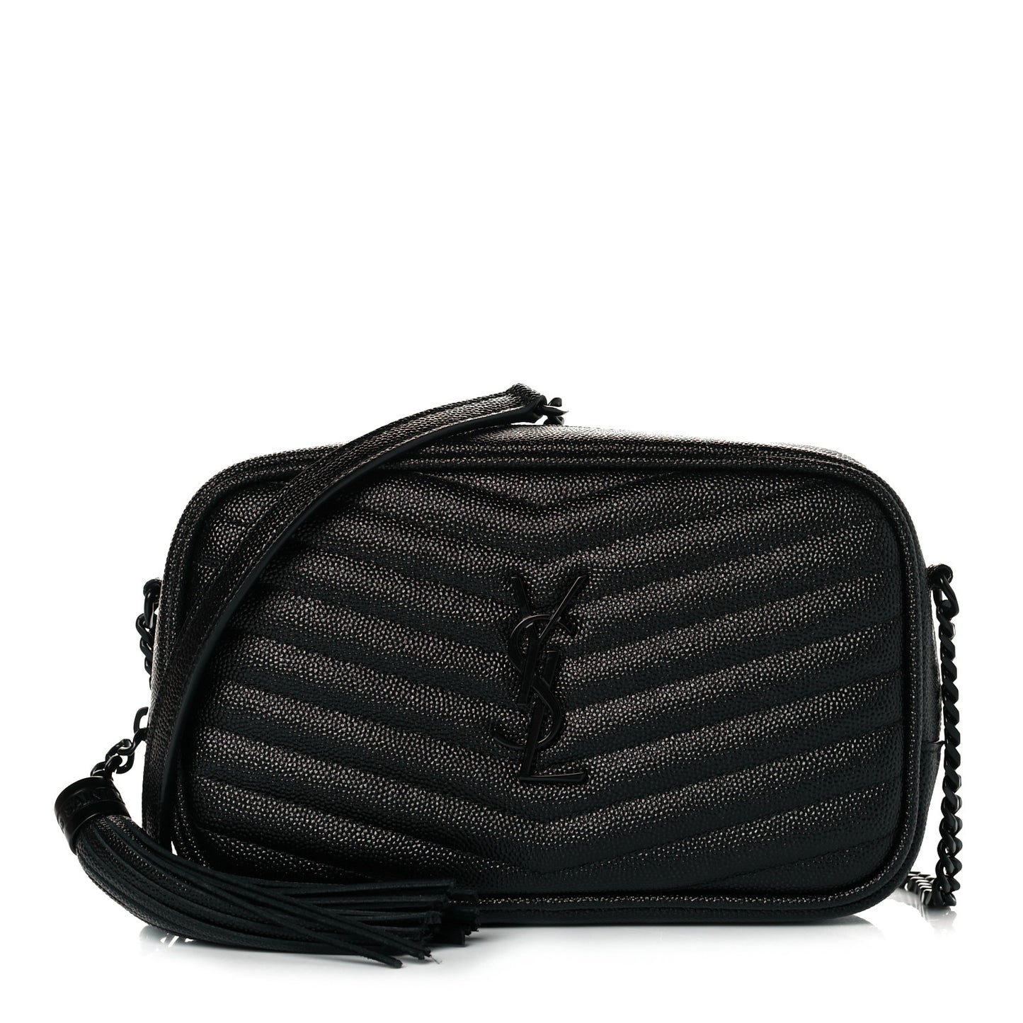Grain De Poudre Matelasse Monogram Mini Lou Camera Bag Black