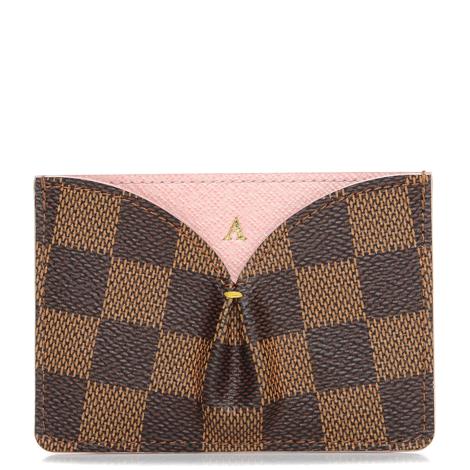 Louis Vuitton Damier Ebene Caissa Card Holder Rose Ballerine 1 of 9
