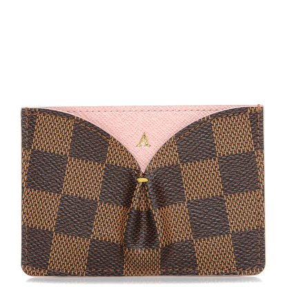 Louis Vuitton Damier Ebene Caissa Card Holder Rose Ballerine 1 of 9