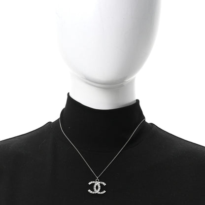 Chanel Baguette Crystal CC Necklace Silver 2 of 4