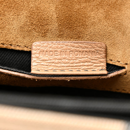 Burberry Derby Calfskin House Check Small Macken Crossbody Bag Camel 7 of 10