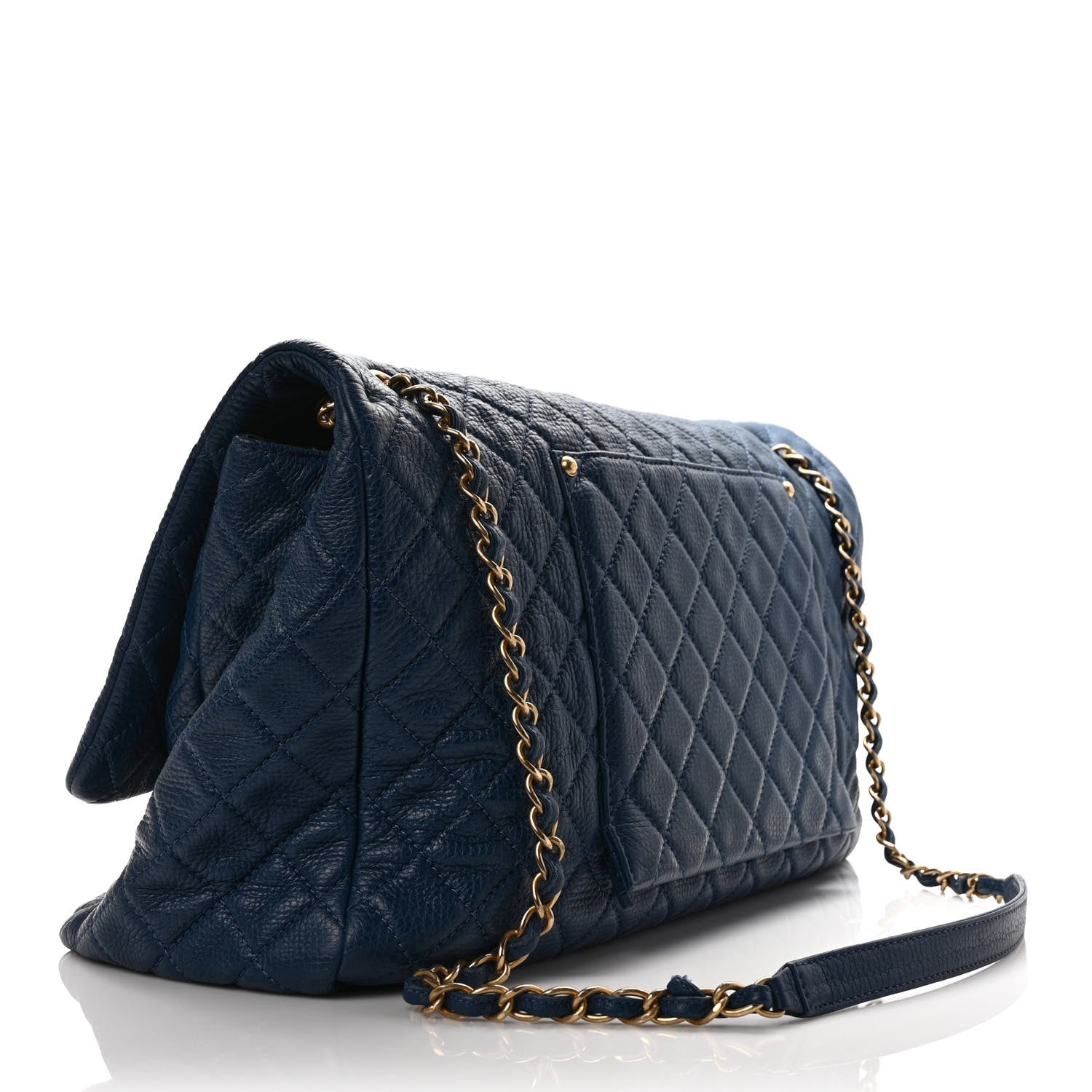 Chanel Calfskin Quilted XXL Travel Flap Bag Navy 2 of 9