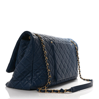 Chanel Calfskin Quilted XXL Travel Flap Bag Navy 2 of 9