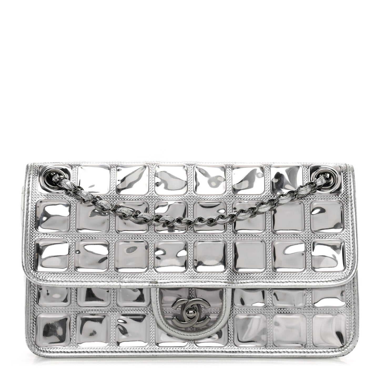 Vinyl Large Ice Cube Flap Silver