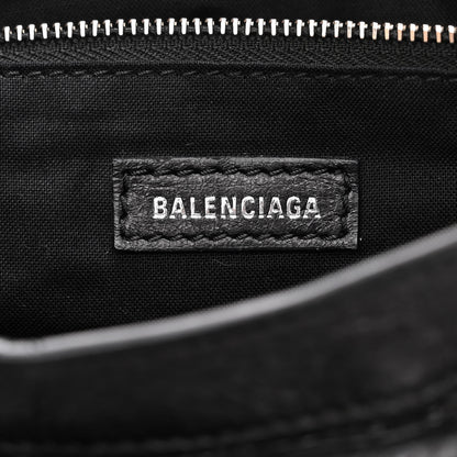 Balenciaga Agneau Classic Silver Hardware S City Logo Strap Black White 6 of 10