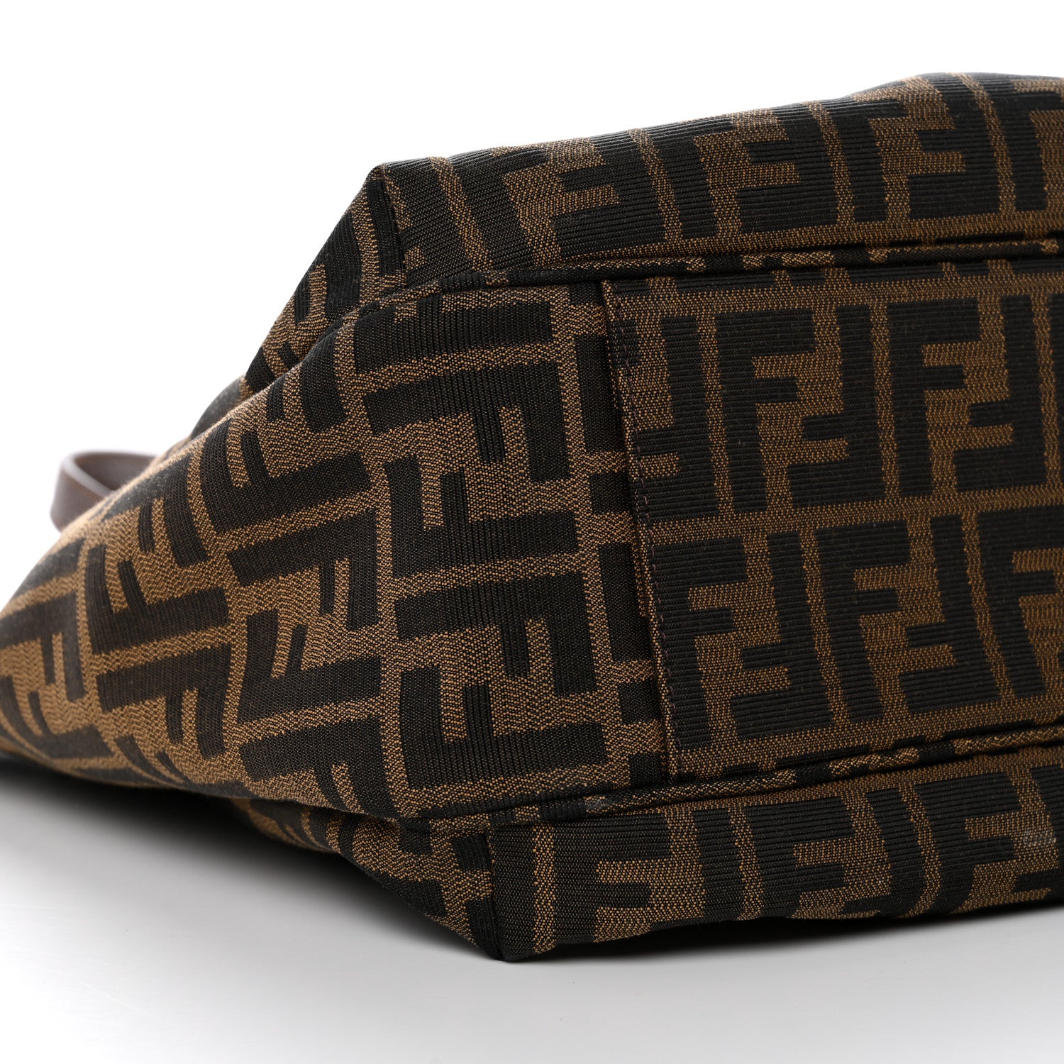 Fendi Zucca Vitello Artic Medium Shopping Tote Tobacco Castagna 9 of 12