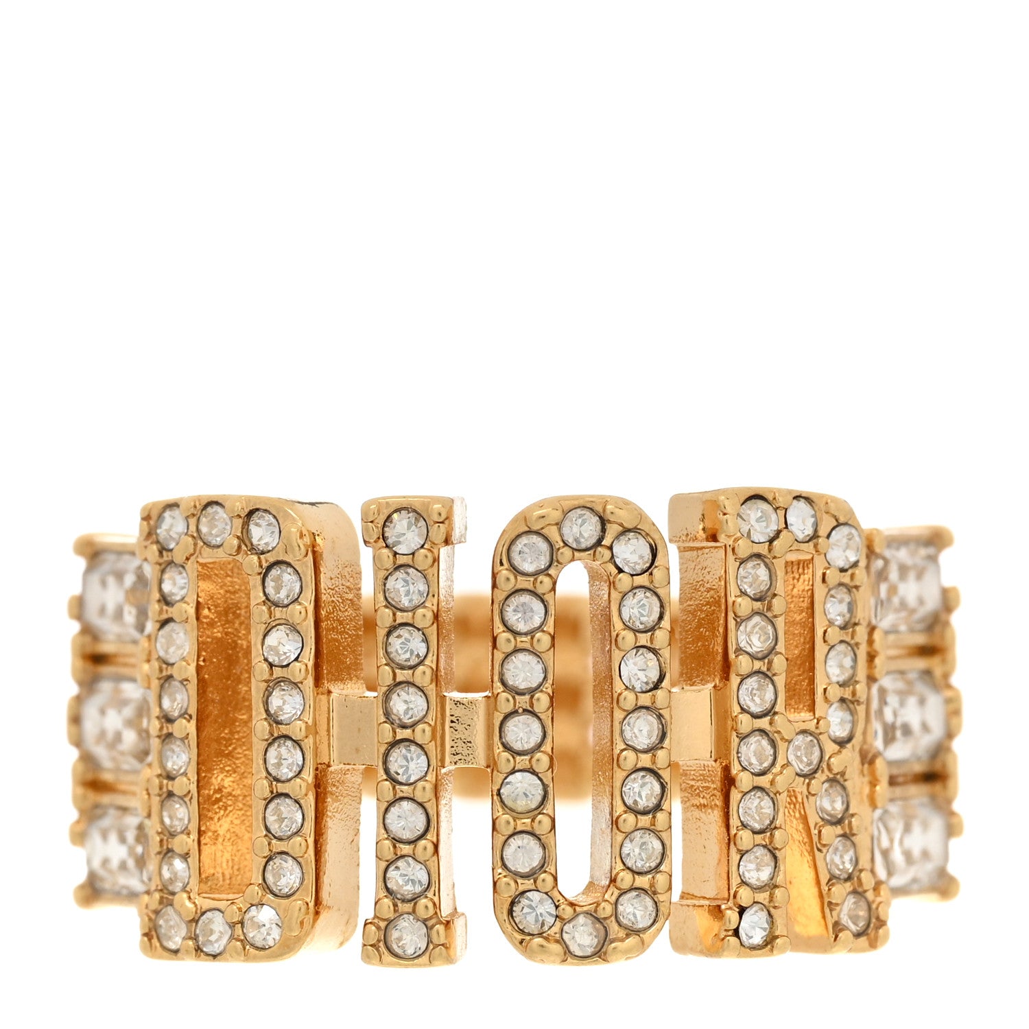 Christian Dior Metal Crystal DIO(R)EVOLUTION Ring 54/7 Gold 1 of 4