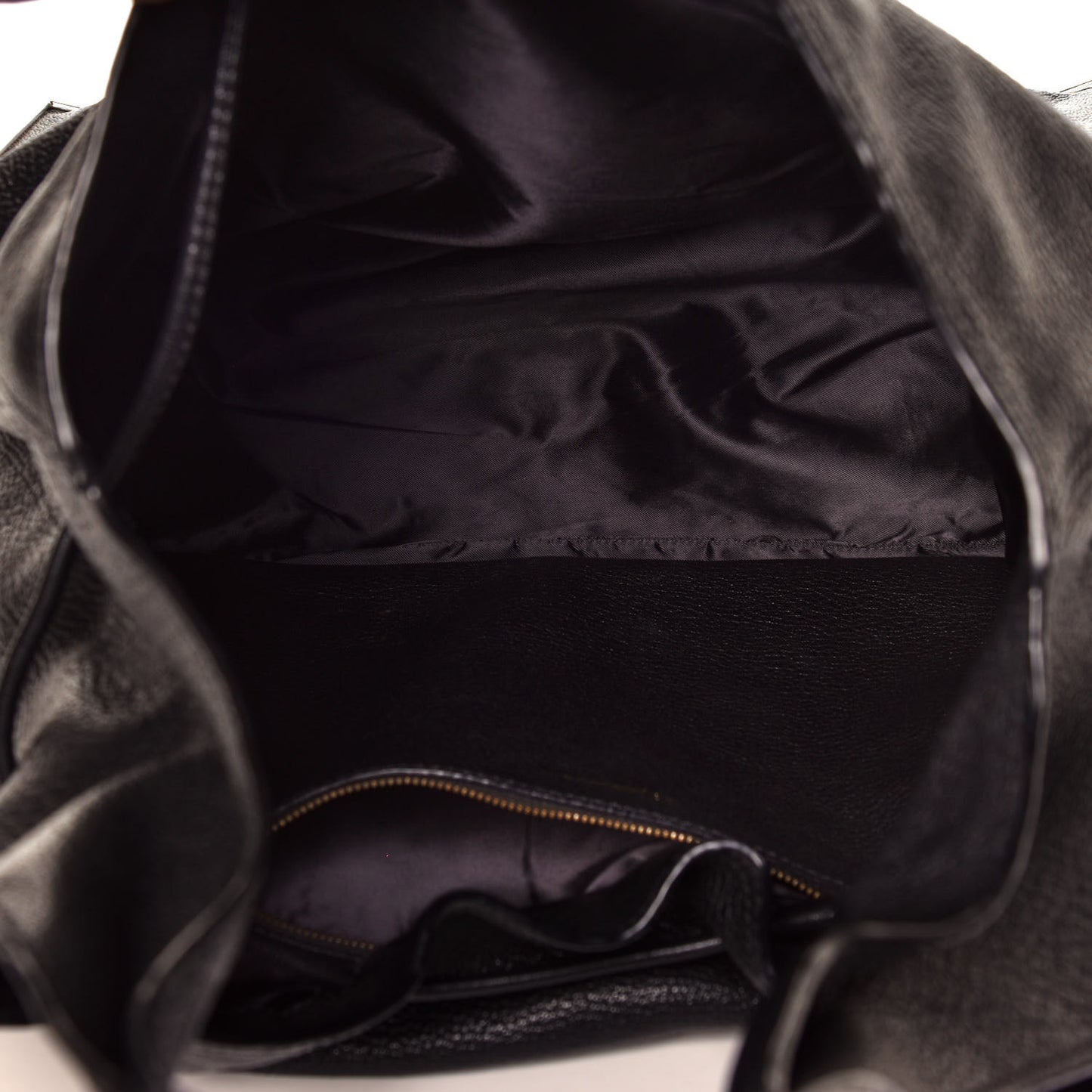 Calfskin Scout Drawstring Hobo Black