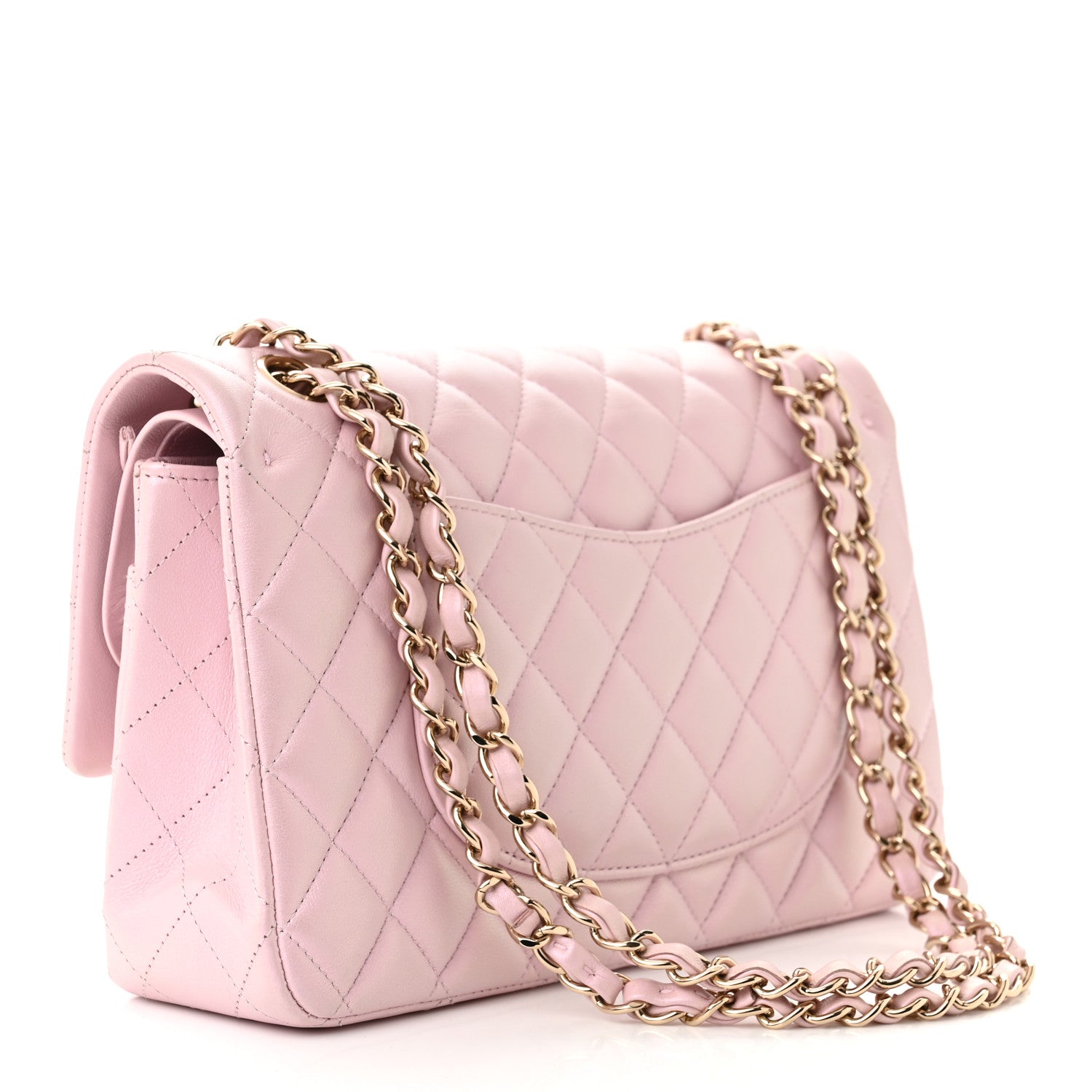 Chanel Lambskin Quilted Medium Double Flap Light Pink 3 of 11