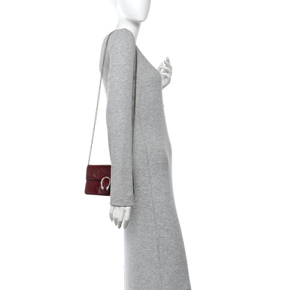 Gucci Crinkled Patent Mini Dionysus Shoulder Bag Rosso Ancora Red 2 of 13