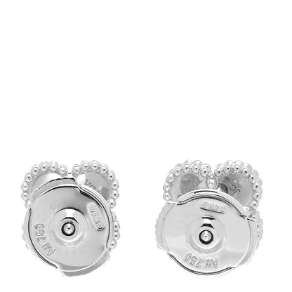 Van Cleef & Arpels 18K White Gold Turquoise Sweet Alhambra Earrings 3 of 6
