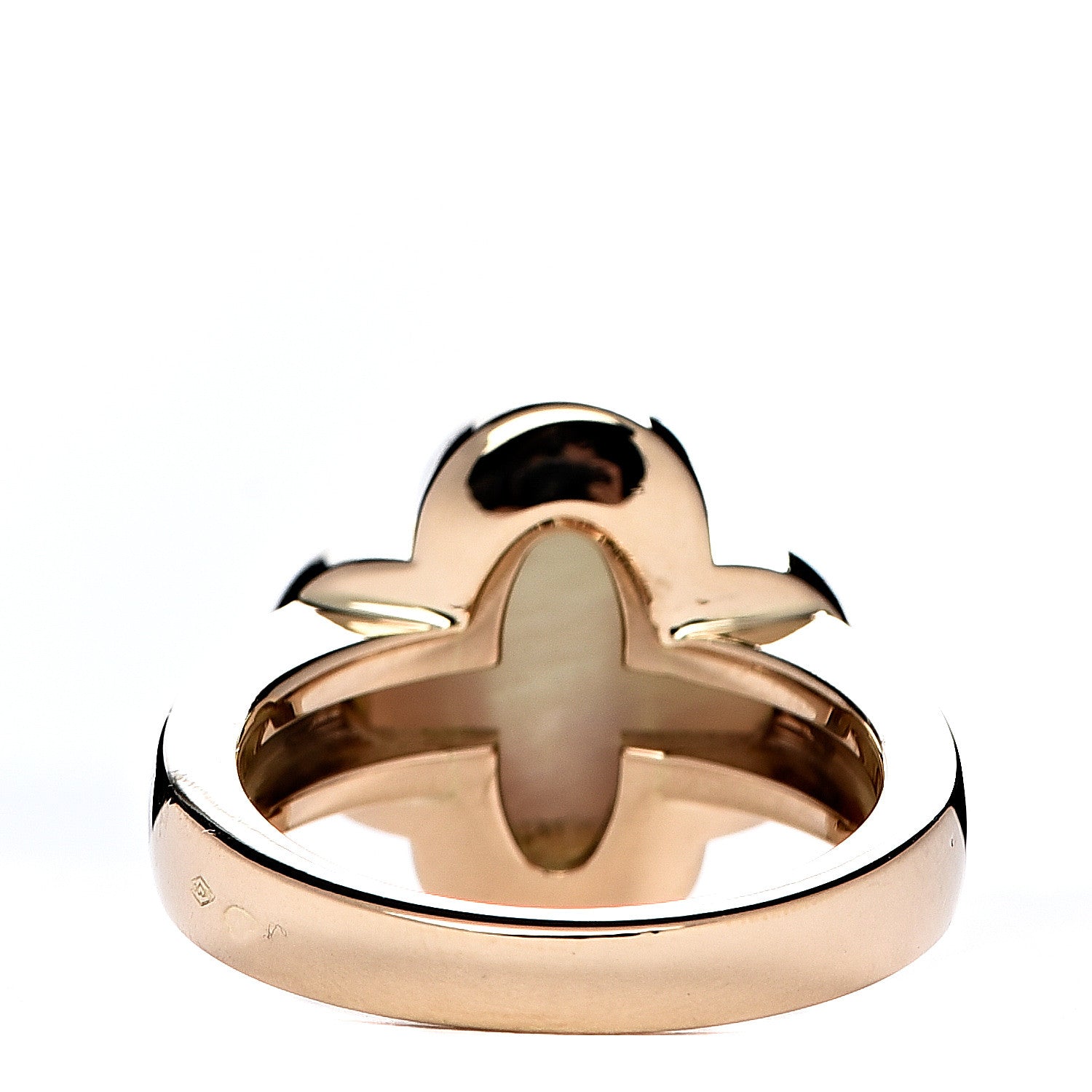 Van Cleef & Arpels 18K Yellow Gold Mother of Pearl Pure Alhambra Ring 51 5.75 4 of 8