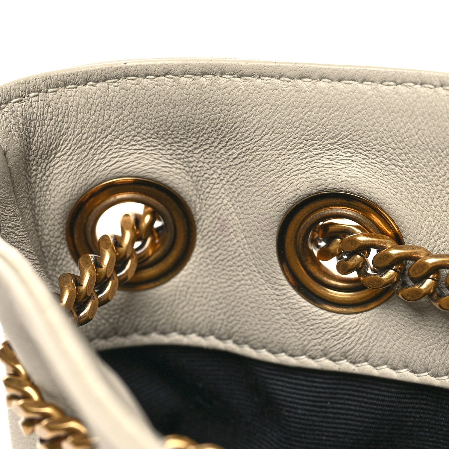 Saint Laurent Lambskin Matelasse Monogram Joe Nano Bucket Bag Blanc Vintage 12 of 13