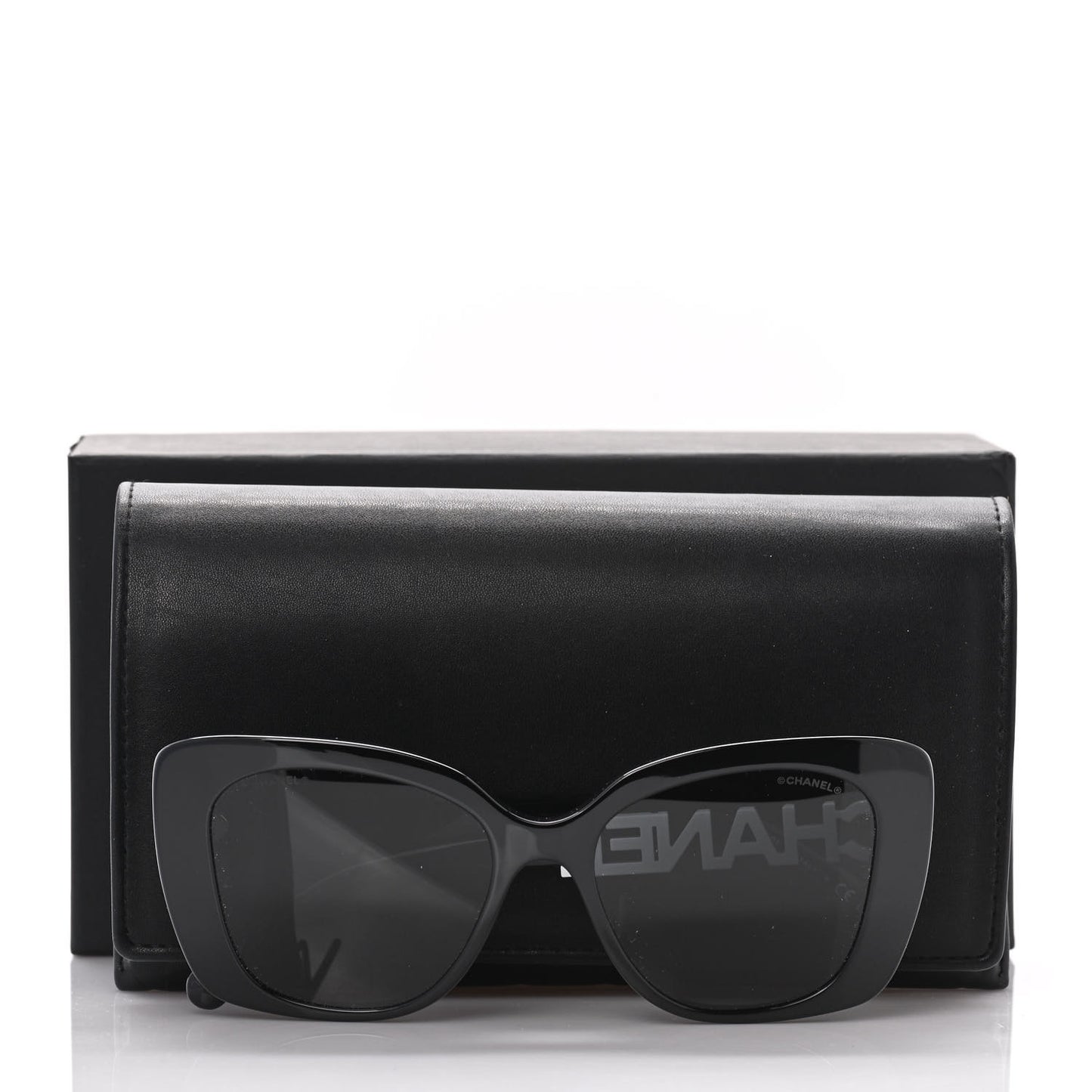 Acetate Strass Square Sunglasses 5422-B Black White