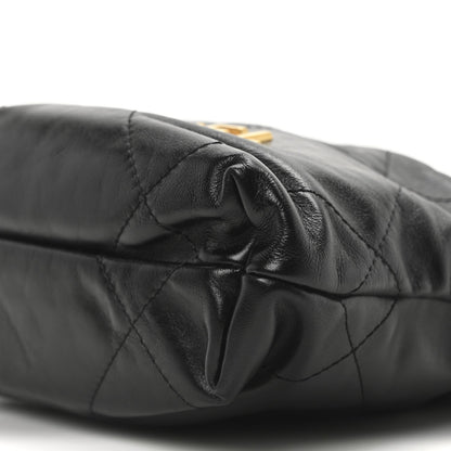 Chanel Shiny Calfskin Quilted Mini Chanel 22 Black 9 of 10