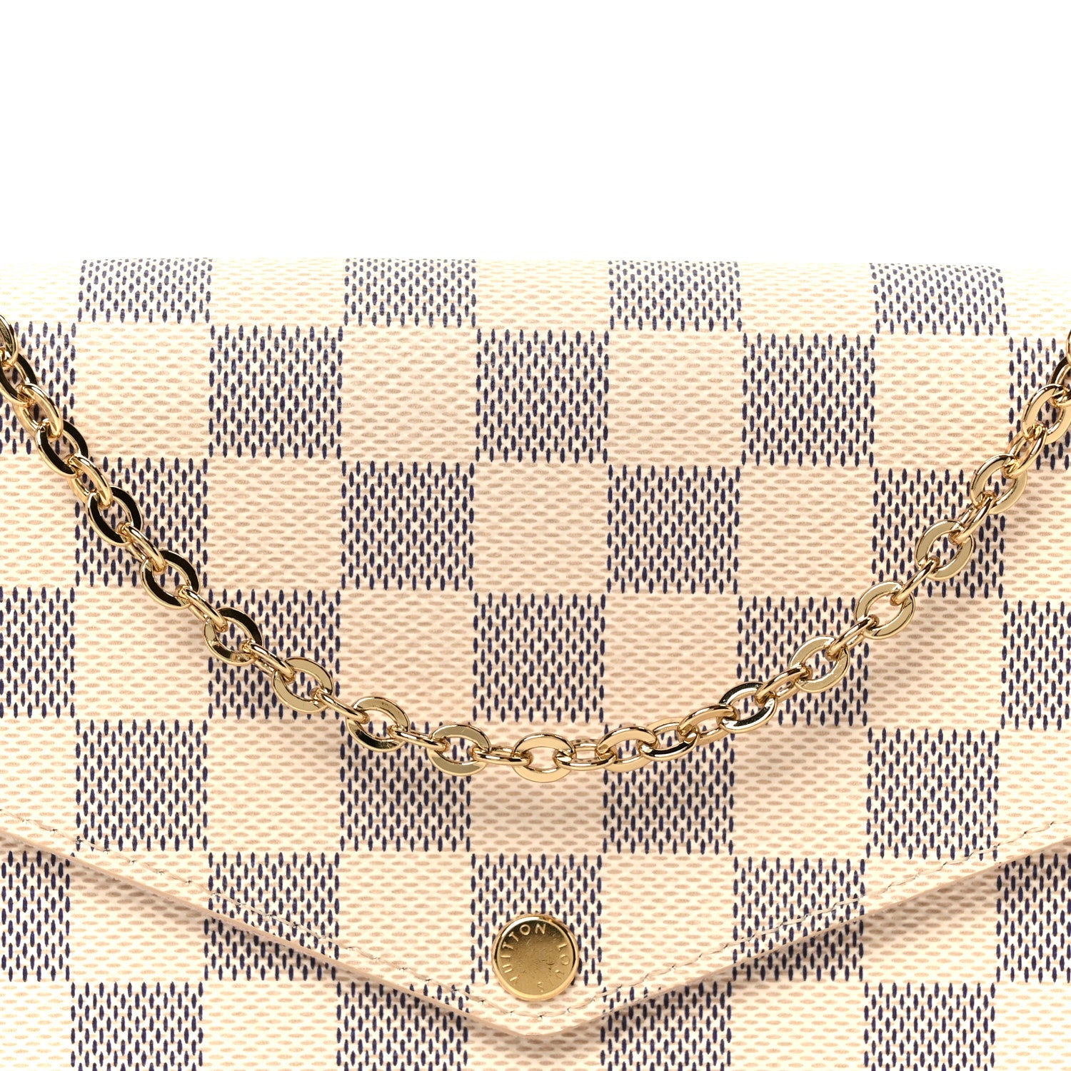 Louis Vuitton Damier Azur Pochette Felicie Chain Wallet Rose Ballerine 11 of 14