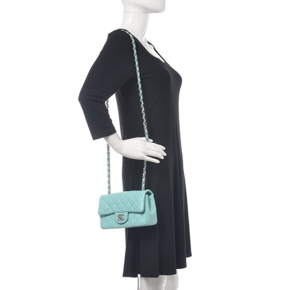 Chanel Lambskin Quilted Mini Rectangular Flap Light Blue 2 of 11