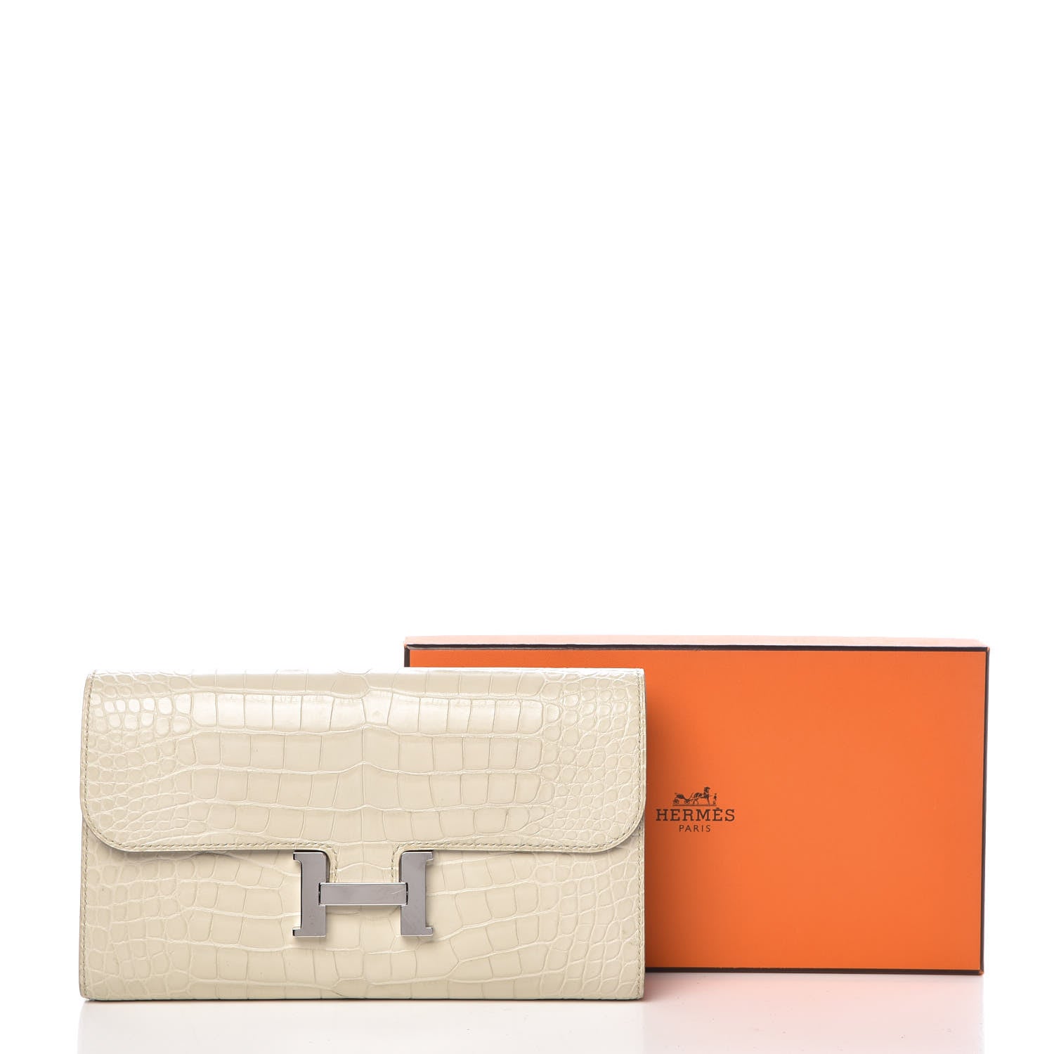 Hermes Matte Alligator Constance Wallet Beton 14 of 14