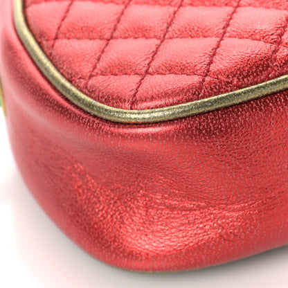 Gucci Laminated Nappa Trapuntata Mini Zumi Dome Shoulder Bag Rosso Jasmine Green Rame 7 of 8