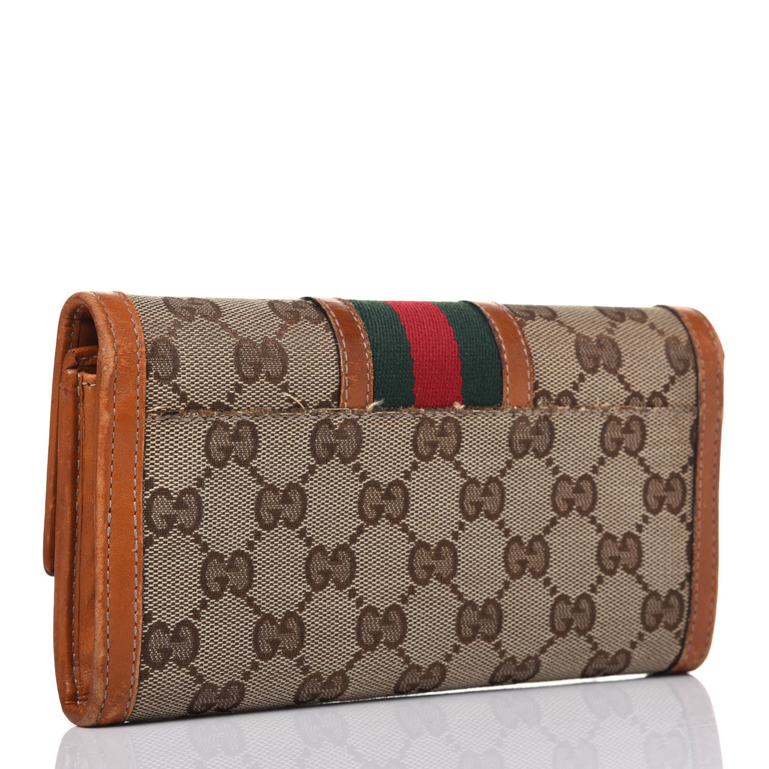 Gucci Monogram Vintage Web Continental Wallet Tobacco 3 of 22