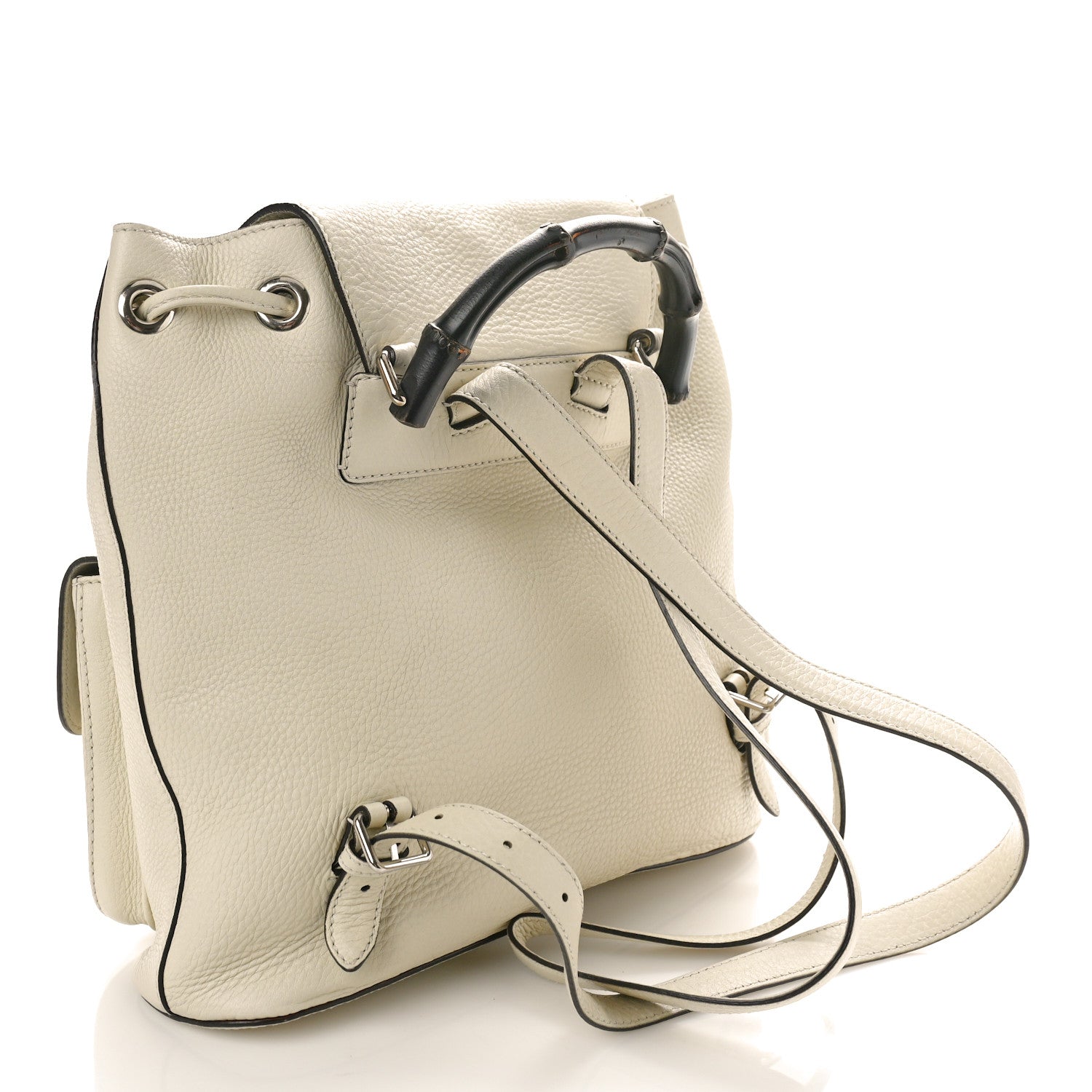 Gucci Cellarius Calfskin Medium Bamboo Backpack Mystic White 2 of 11