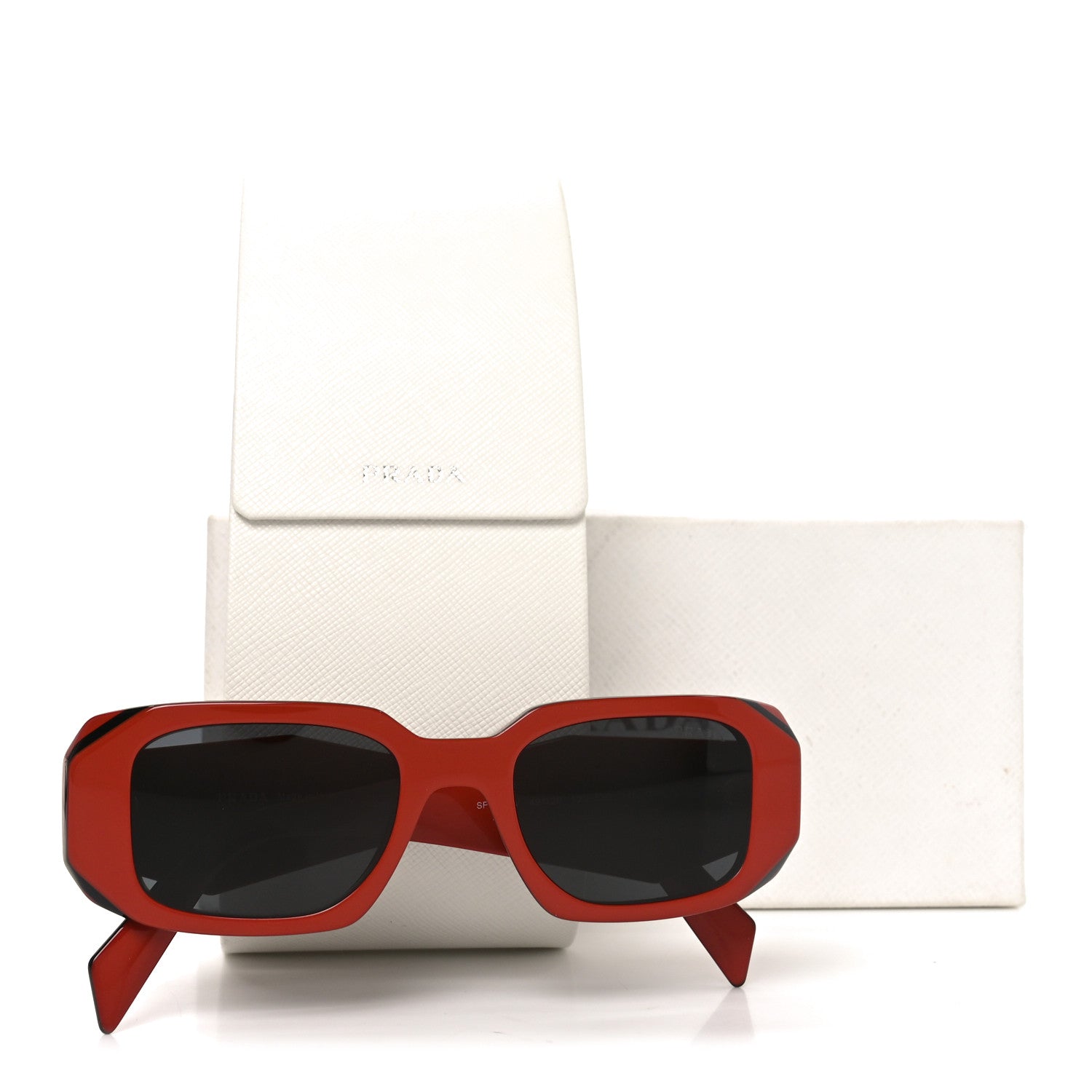 Prada Acetate Symbole Sunglasses SPR 17W Orange Black 7 of 7