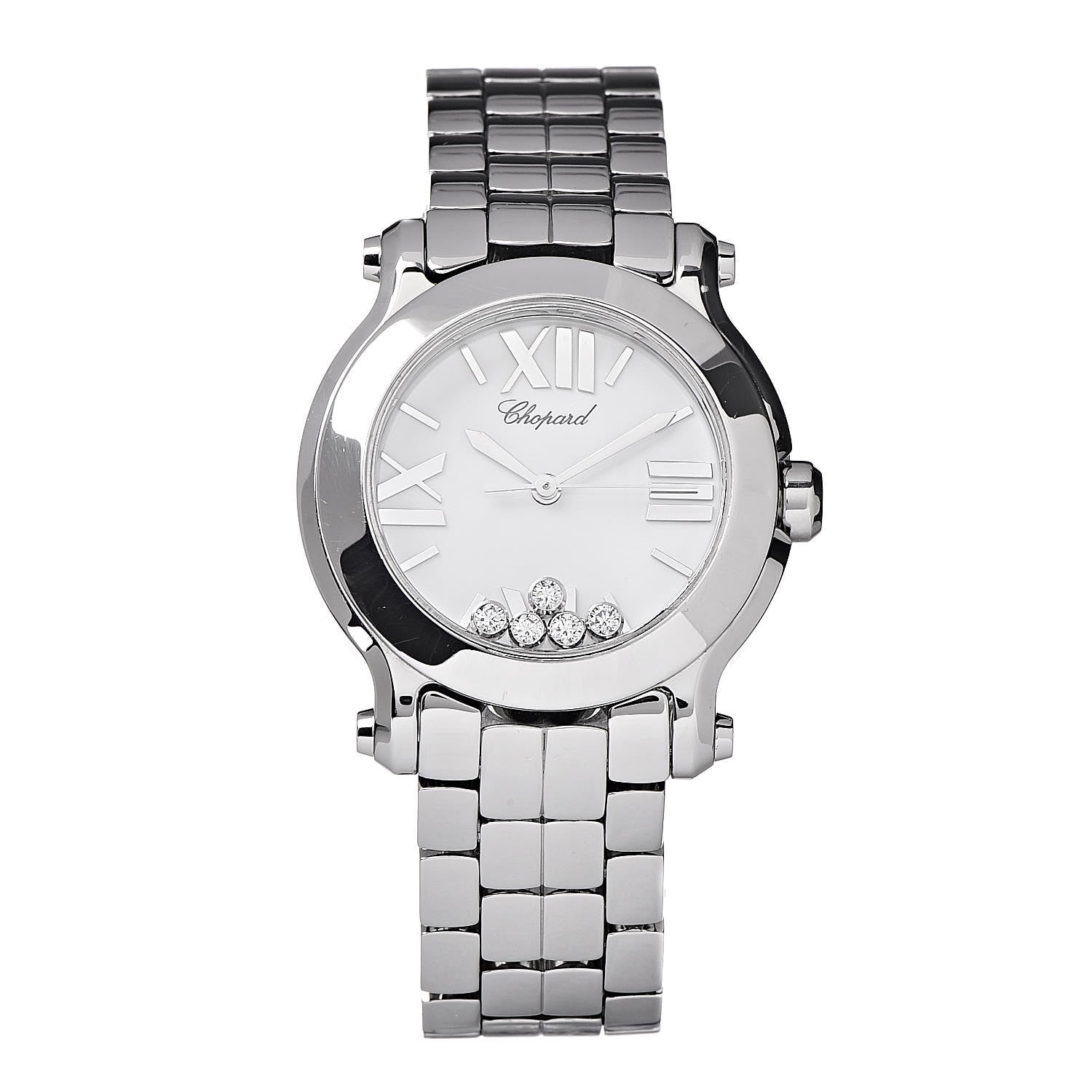 Chopard Stainless Steel 5 Diamond 30mm Happy Sport Quartz Watch 1 of 8