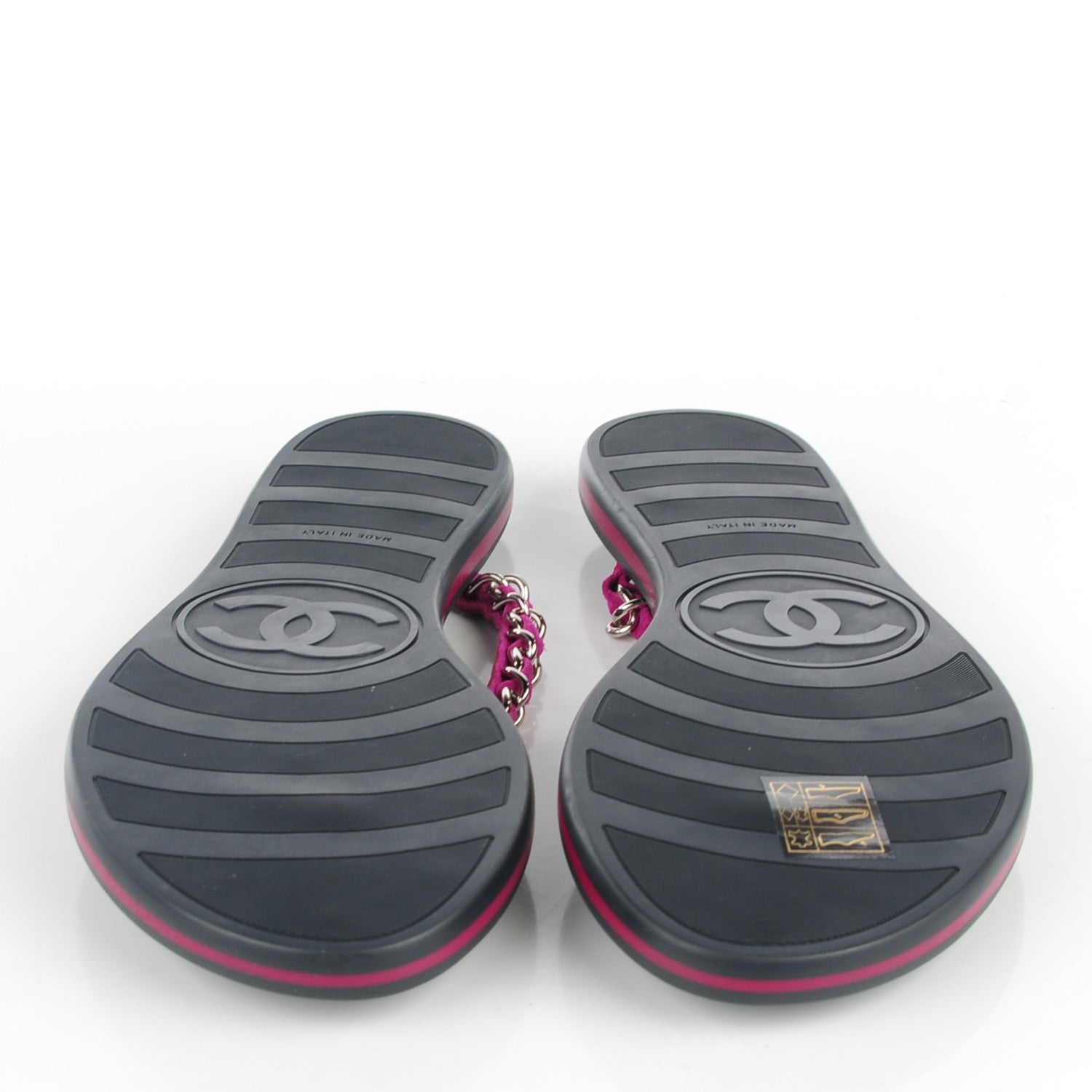 Chanel Suede Chain CC Thong Sandals 39.5 Dark Pink 6 of 7