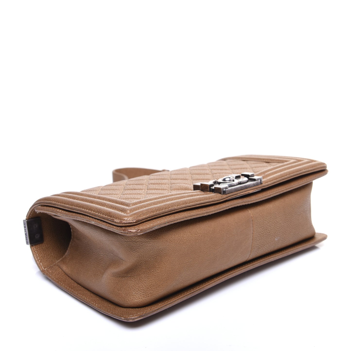 Caviar Quilted Medium Boy Flap Camel