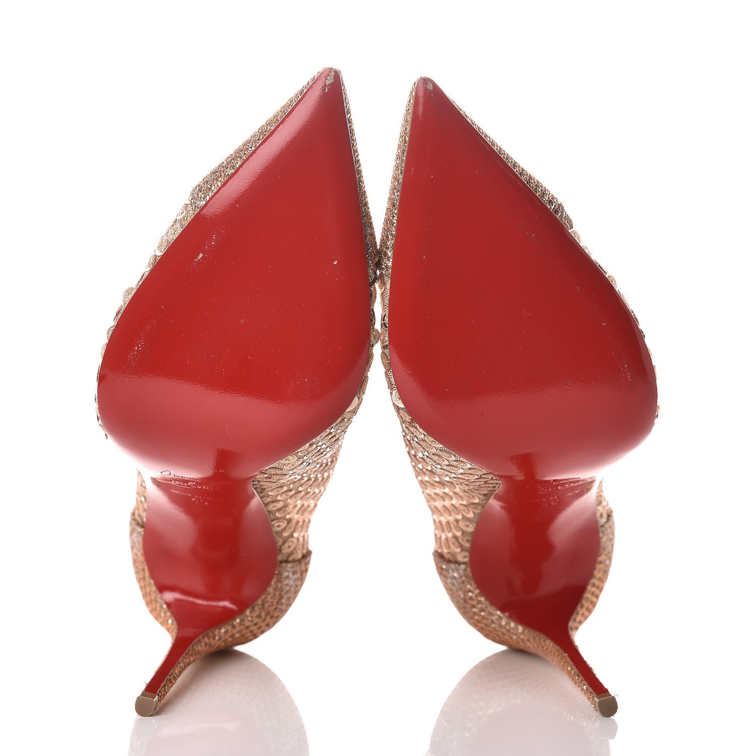 Christian Louboutin Glitter Diams Paillettes Gipsybootie 100 Ankle Boots 40 Nude 5 of 10