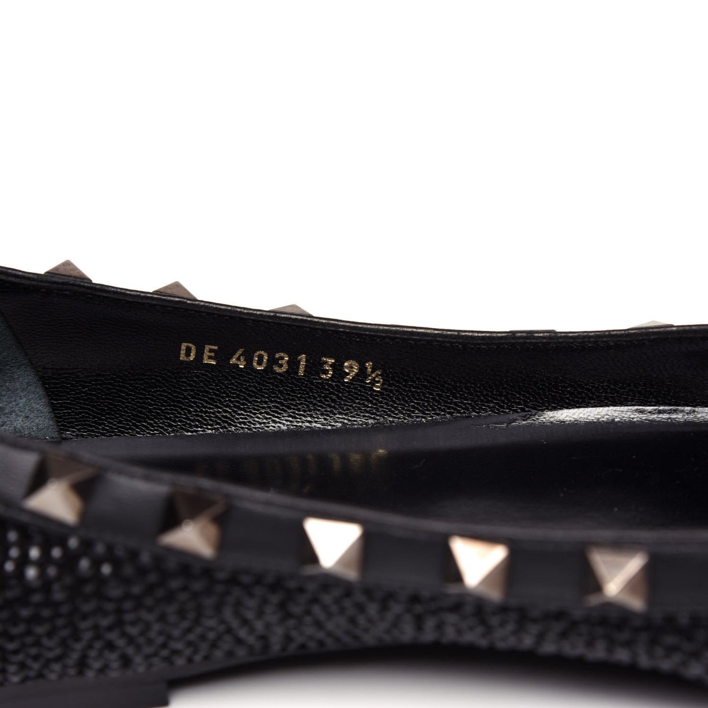 Crystal Rockstud Ballerina Flats 39.5 Black