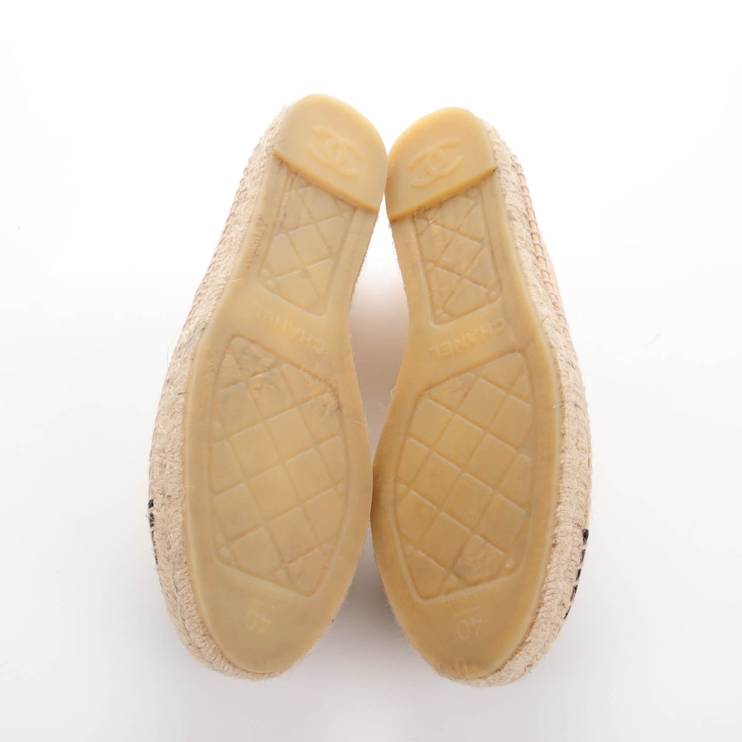 Lambskin CC Espadrilles 40 Beige Black