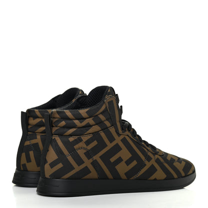Fendi Nylon FF Reloaded High Top Sneakers 35 Tobacco Black 4 of 10