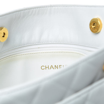 Chanel Lambskin Quilted Shoulder Bag White 15 of 27