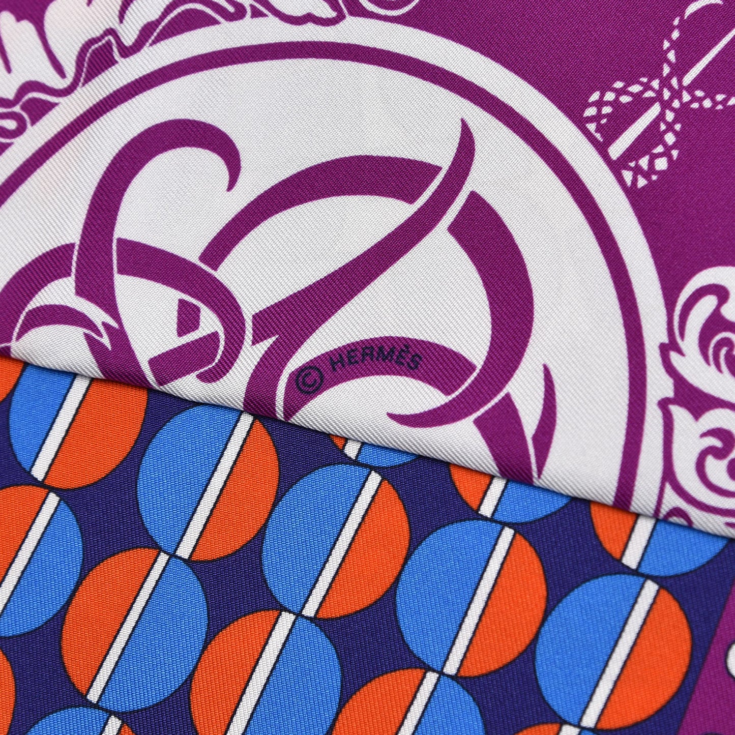 Silk Ex-Libris en Cravates Maxi Twilly Bougainvillier Cobalt Orange