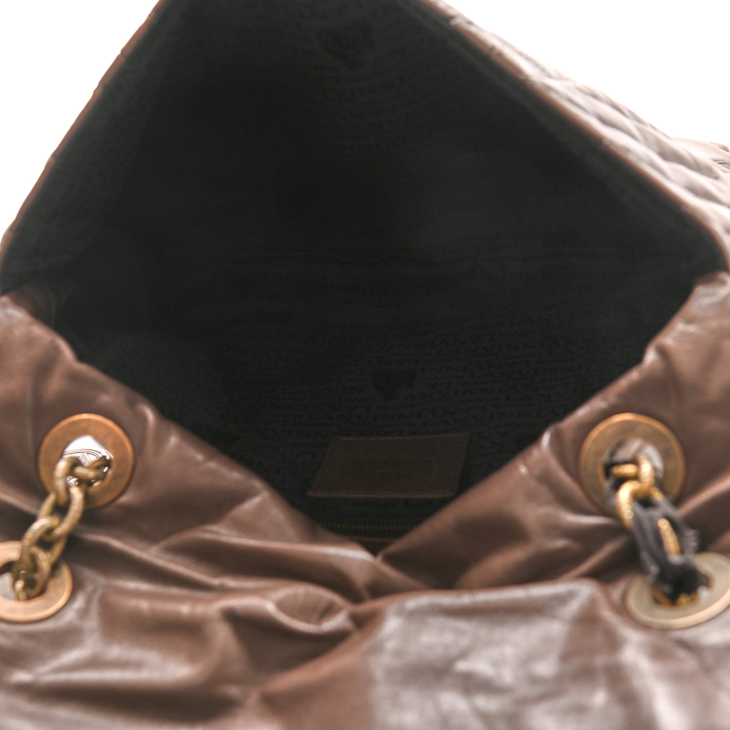 Calfskin Quilted Medium Happy Shoulder Bag Brown