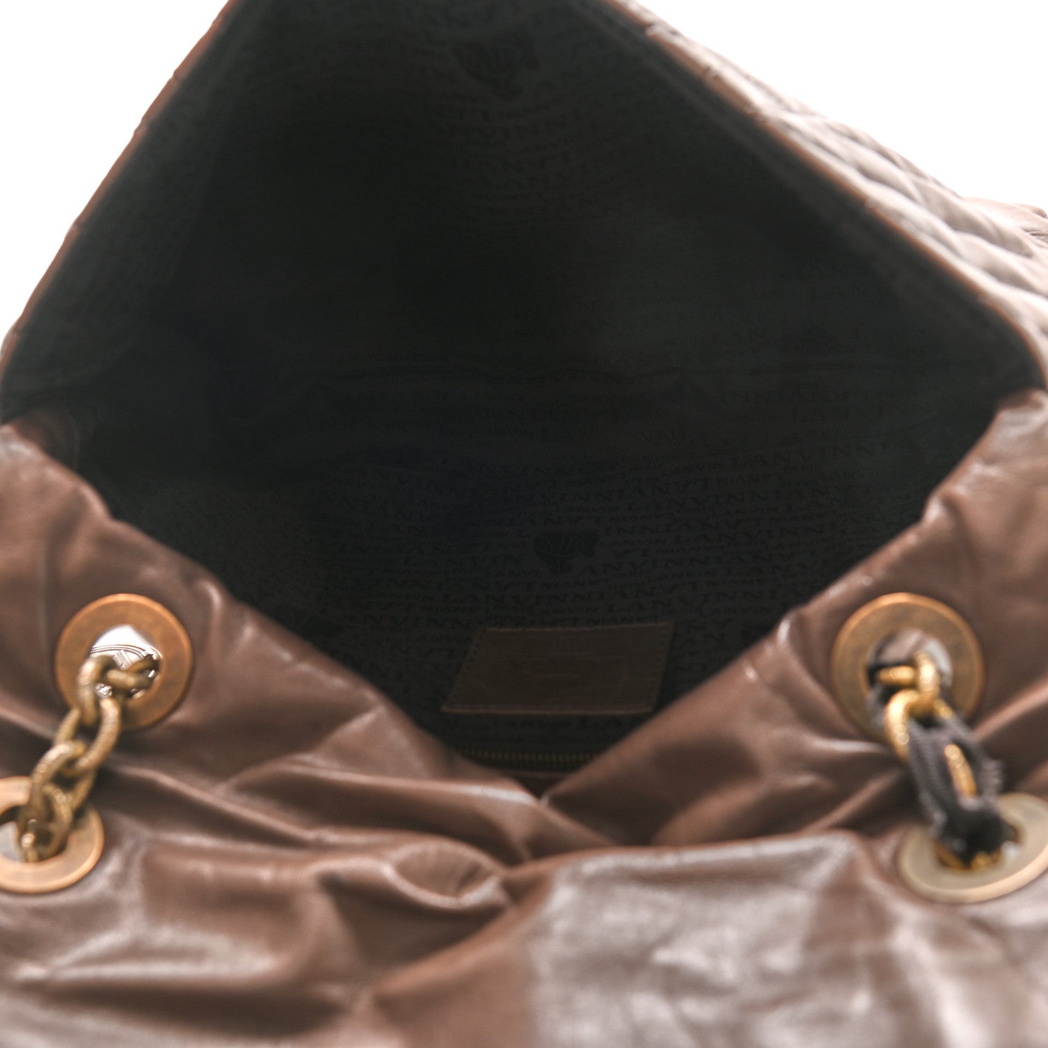 Lanvin Calfskin Quilted Medium Happy Shoulder Bag Brown 4 of 11