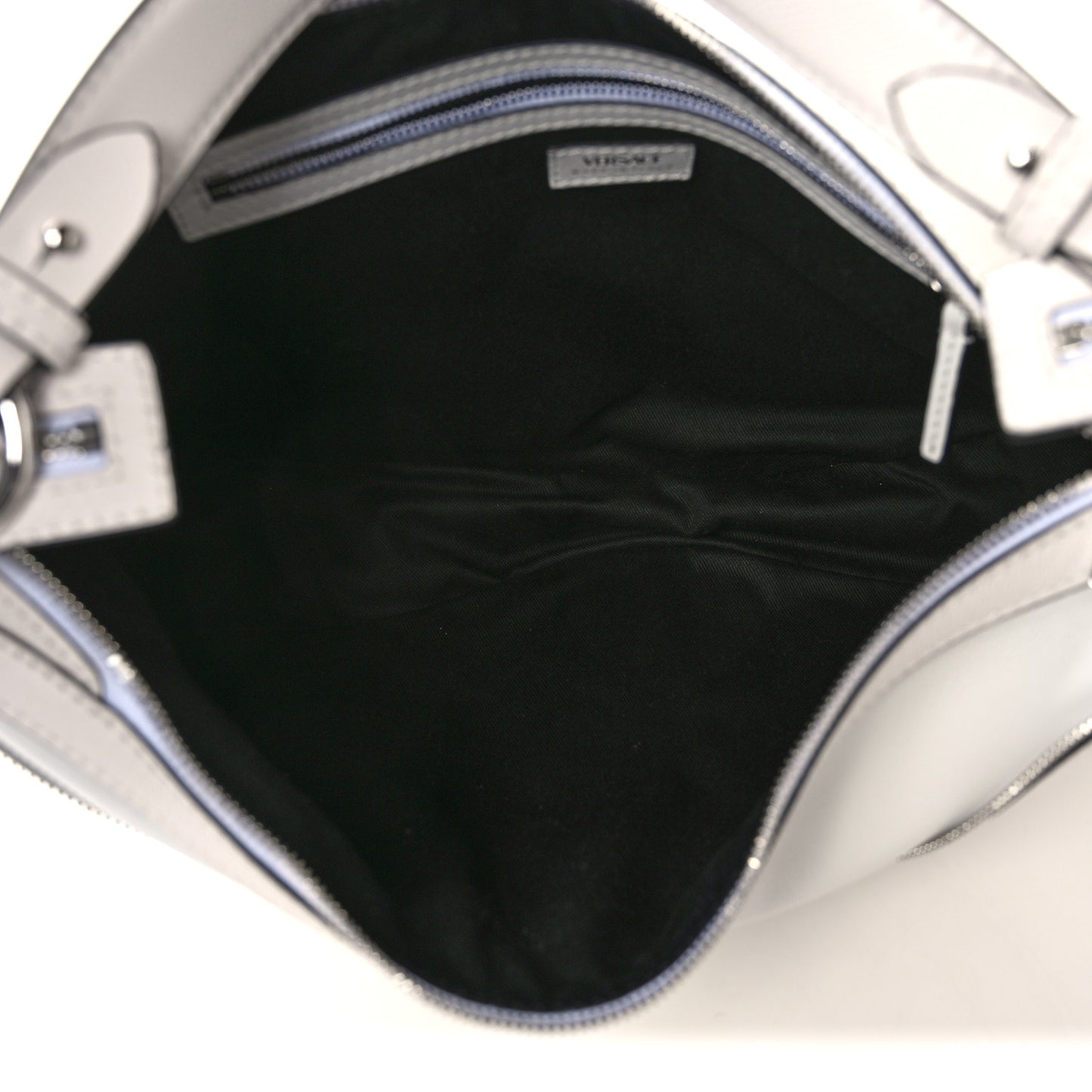 Calfskin Medium Repeat Zip Hobo Optical White
