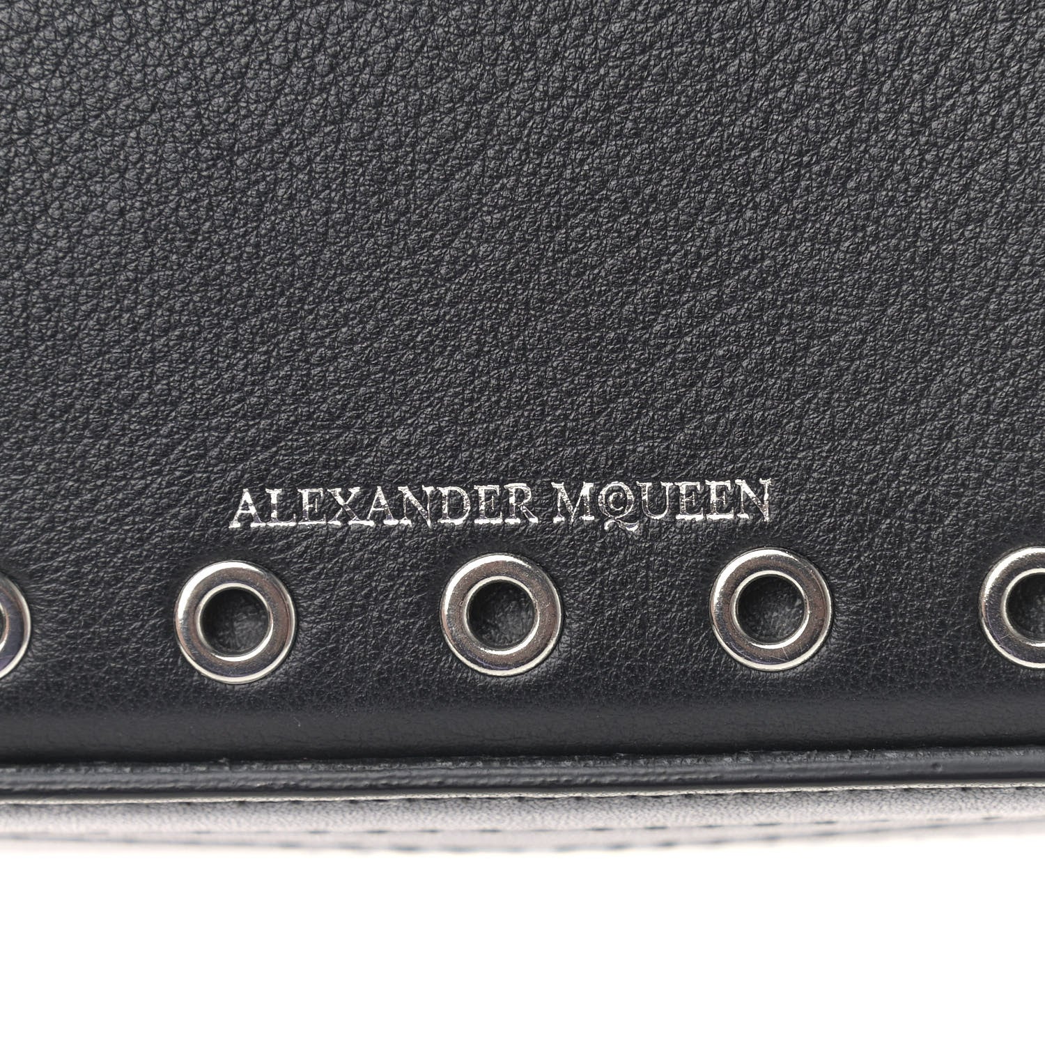 Alexander McQueen Fine Grain Goatskin Perforated Box Shoulder Bag 16 Black 8 of 11
