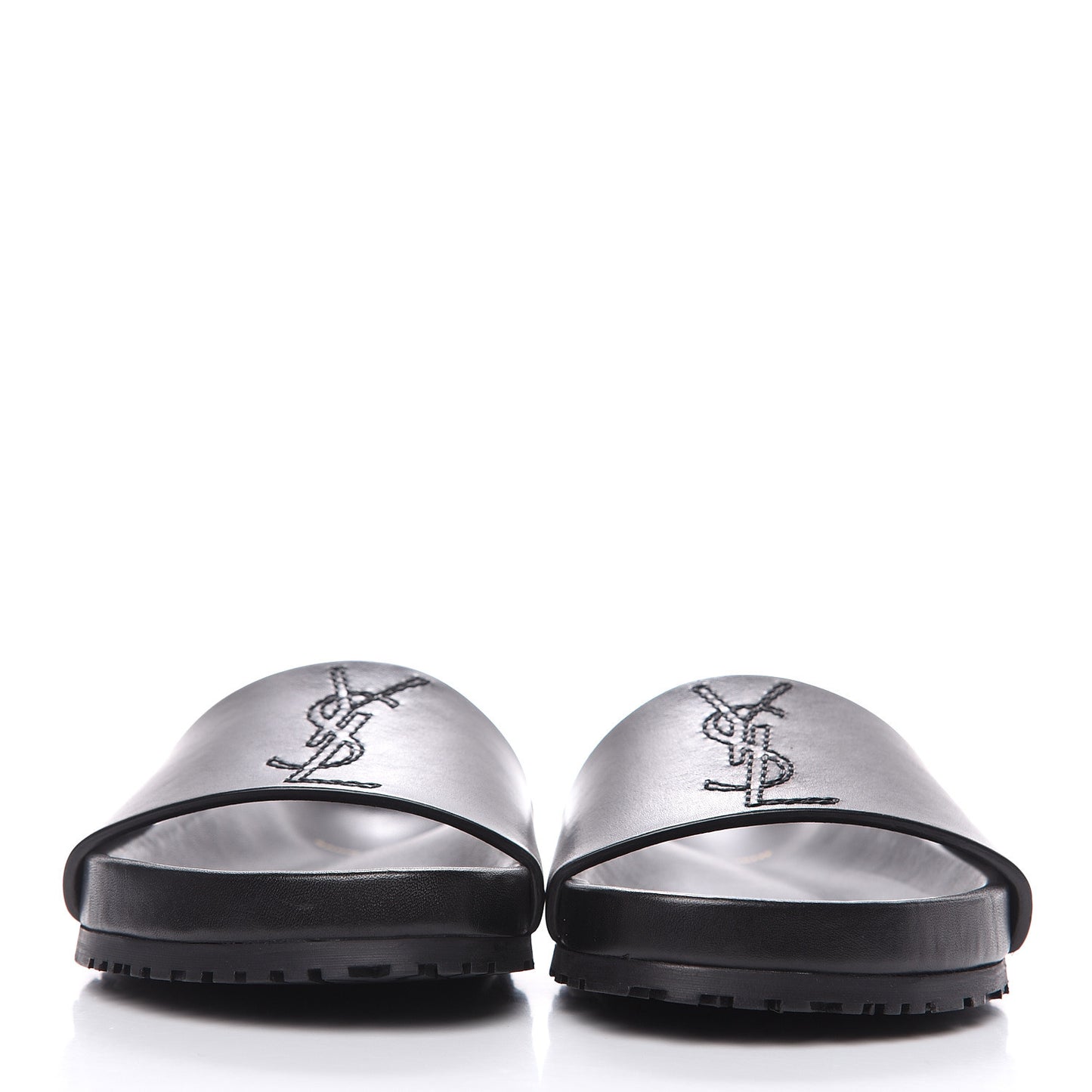 Calfskin Monogram Jimmy Joan Slide Sandals 37 Black