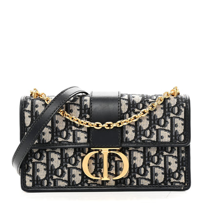 Christian Dior Oblique 30 Montaigne East West Chain Flap Bag Blue 7 of 9